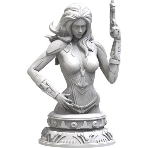 60mm Resin Model Kits Female Warrior Bust Girl Unpainted No Color RW-301
