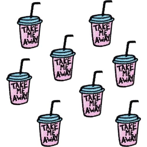 Diy Drinks patches for clothing iron embroidered patch applique iron on patches sewing accessories badge stickers for clothes