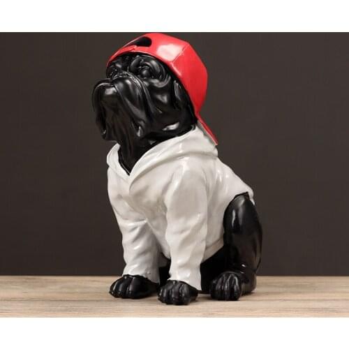 Nordic Home Decor Ornaments Cartoon Dog Sculpture Arts Crafts Living Room Bedroom Tabletop Decor Figurine Modern Room Decoration