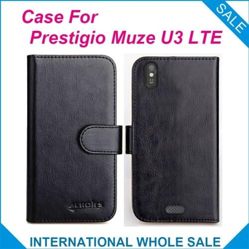 Original! Prestigio Muze U3 LTE Case 6 Colors High Quality Flip Leather Wallet Case For Prestigio Muze U3 Cover Slots Phone Bag