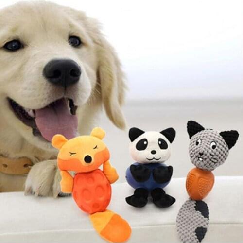 Pet Plush Toys For Dogs Animal Shape Plush Pet Puppy Squeaky Chew Bite Resistant Toys Panda Shaped Dog Toys For Small Large Dogs