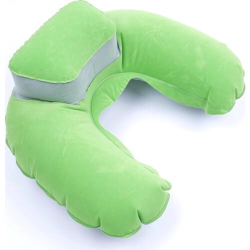 2019 Portable Travel Inflatable Neck Pillow U Shape Blow Up Neck Cushion PVC Flocking Pillow for Flight Travel Accessories