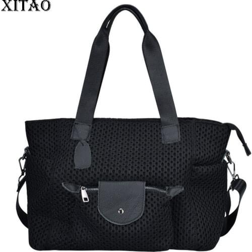 XITAO Mesh Large-capacity Shoulder Bag Black Patchwork 2021 Pocket Goddess Fan Casual Style Plus Size Casual Bags CLL1682