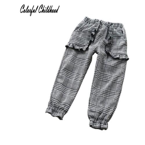 Baby Kids Girls Pants Leggings Spring Summer Sweet ruffle lattice Casual Cotton Trousers Girl Harem pants Clothes roupa menina