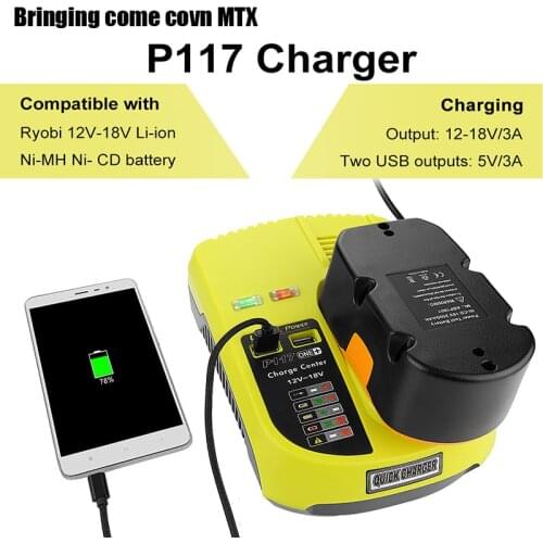 P117 Battery Charger Replacement for 12-18V NI-CD NI-MH Li-ion Battery for Ryobi Electric Screwdriver Power Tools Free shipping