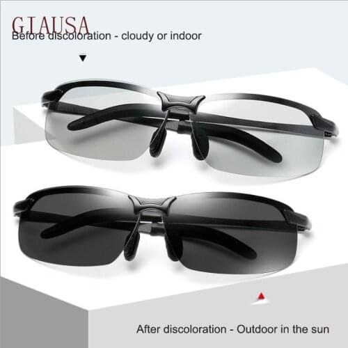 GIAUSA Photochromic polarizing sunglasses day and night driving glasses fishing night vision Sunglasses glasses