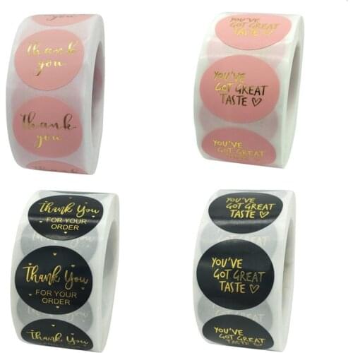 Thank You Stickers Scrapbooking Seal Labels 500Pc Pink Handmade Sticker for Wedding Party Christmas Gift Stationery Album Decor