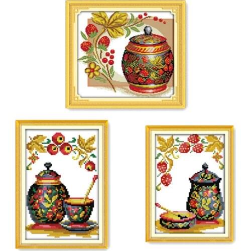 Everlasting Love Coloured Pottery Chinese Cross Stitch Kits Ecological Cotton Fabric DIY Christmas Decorations For Home Gift