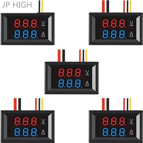 5Pcs 0.28 Inch LED Voltmeter Ammeter, Display Voltage Current Tester,DC 0-100V 10A Detector Voltage Current Meter Panel