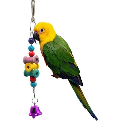 1pc Parrot Chewing Toy Anti-Biting Bird Bite Toy Parrot Bell Toy Bird Hanging Toys Pet Supplies Random Color