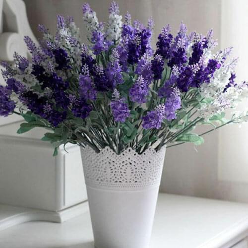 10 Heads Lavender Flowers Silk Artificial Bouquet Wedding Party Home Decor Craft