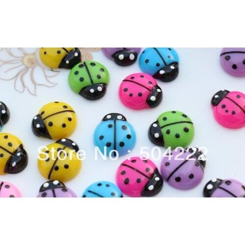 10pcs mixed lovely Polka Dot Ladybug Cab 20mm Cell phone decor, hair accessory supply, embellishment