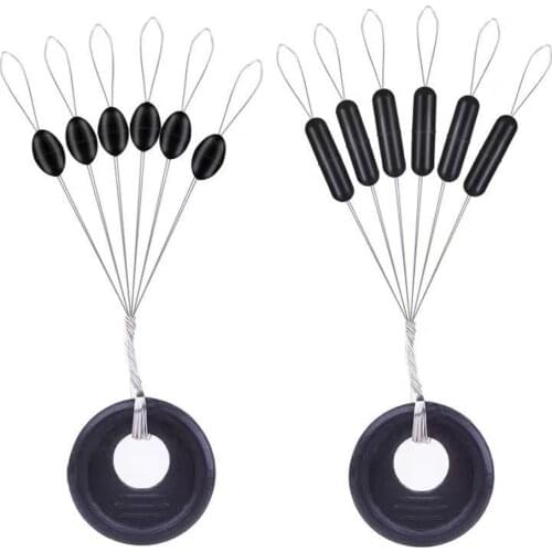 180Pcs/30set/Lot M L Black Rubber Space Beans Stopper for Sea Carp Fly Fishing Bait Fishing Float Tools