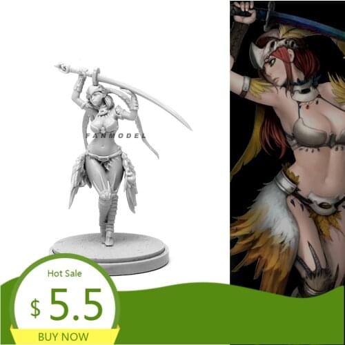 38mm Resin model kits Beauty Soldier figure self-assembled A-337