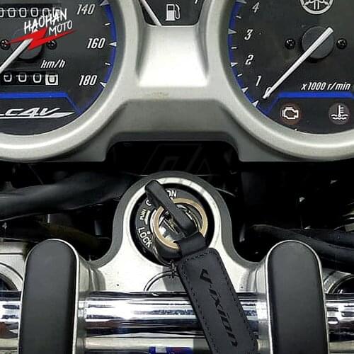 For Yamaha V-IXION 150 155 R Motorcycle Cowhide Crazy Horse Skin Keychain Key Ring