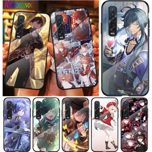 Anime Genshin Darbe For OPPO A9 2020 A52 Find X2 Lite Realme 7 7i C3 XT 6 5 Pro Tempered Glass Cover Phone Case