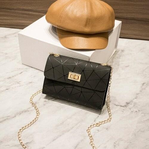 Women Fashionable Shoulder Bags New Female Messenger Bag Handbag Chain Wild Crack Printing Wild Crossbody Bag Diamond Lattice