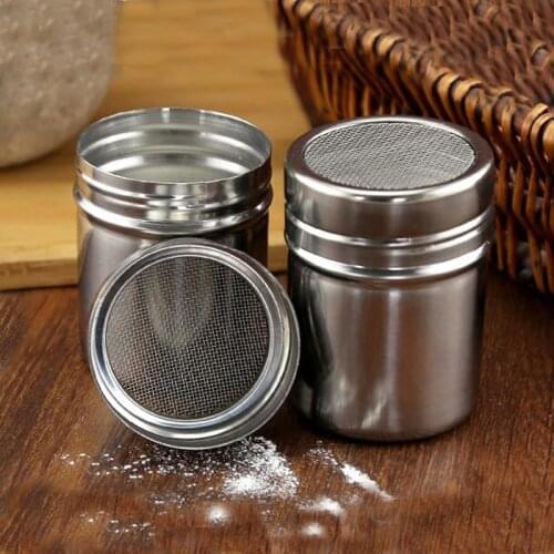 Stainless Steel Coffee Shaker with Lid Filter Chocolate Sugar Cocoa Flour Sifter Powdered Sugar Cinnamon Sieve Kitchen filter