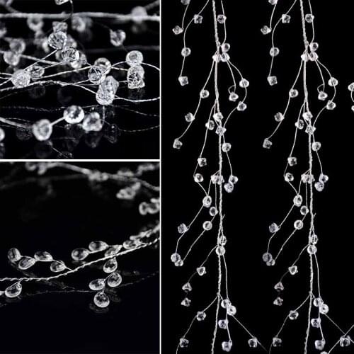 100-150cm Acrylic Crystal Beads Curtain Garland Wedding Decoration Branch String Crystal Bead Party Decor Wedding Party Supplies