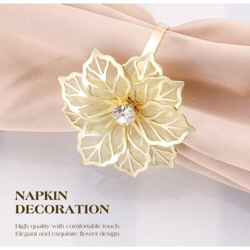 2021 Napkin Rings with Hollow Out Flower for Wedding Banquet Dinner Party Birthdays Family Gatherings Table Decor Napkin Holder