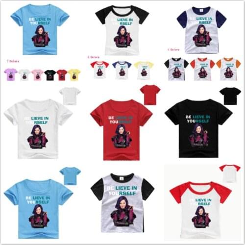 Summer Baby Girls Short Sleeve T Shirt Cartoon BE LIEVE IN YOU RSELF Print Kids Tshirt For Girl Top Tee Children Clothes Costume
