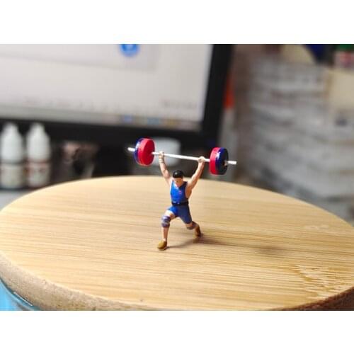 Super mini 1 / 87 micrographs of weightlifters, villains, sports, macro figures, dolls, micro landscapes, hand-made figures