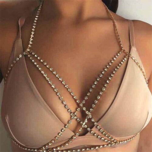 Body Necklace Jewelry Crystal Bra Full Rhinestone Shiny Rhinestone Fashion 2020 Women Body Chain Retainers & Hide-it Jewelry