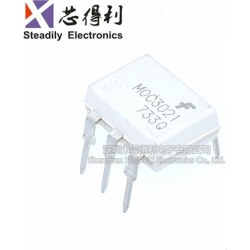 10pcs/lot Brand New & Original Moc3021m Moc3021 Opcal Isolator Three-Terminal Bidireconal Controllable Silicon Dip-6