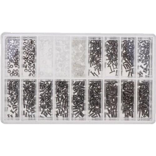 Set of 900pcs Screws Nuts Watch Eyeglass Glasses Repair Tool Stainless Steel