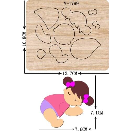 New girl wooden dies cutting dies for scrapbooking Multiple sizes V-1799