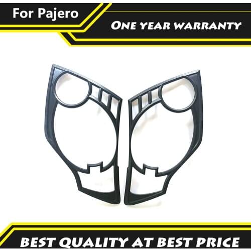2Pcs Matte Black Head Light Cover Headlight Cover Decoration Front Head Lamp Light Cover Fit For Mitsubishi Pajero V93 V97 V87