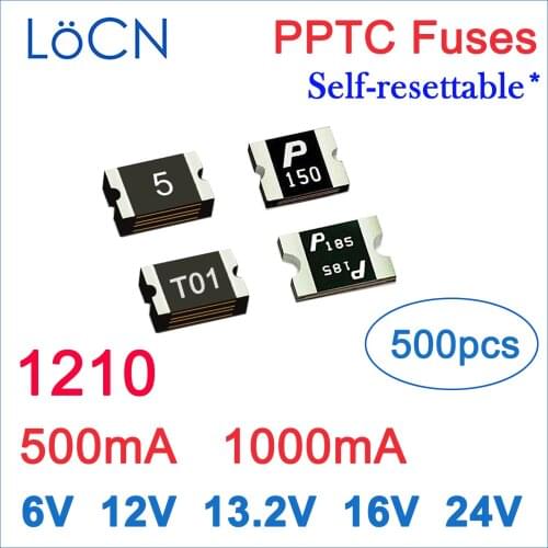 Fuses PPTC 1210 500mA 1000mA 1A 0.5A 6V 12V 13V 13.2V 16V 24V SMD self Resettable Made in china high quality 500pcs