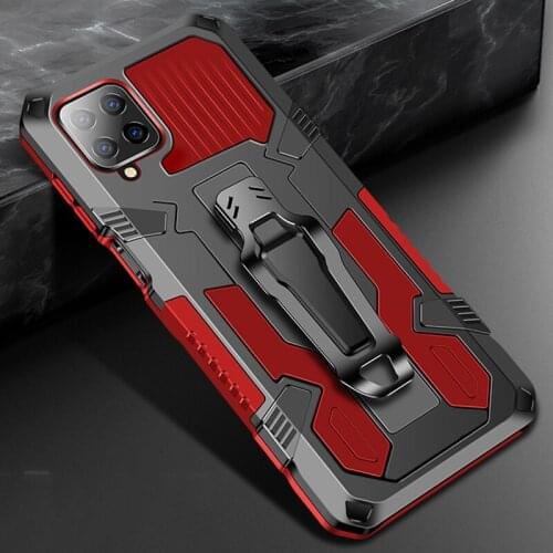 For Samsung A12 Case Shockproof Armor Stand Cover Samsung Galaxy A12 A 12 A1 2 Phone Holder Covers With Belt Clip Bumper Funda