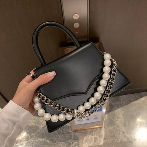 Luxury Lady Handbag New Elegant Good Quality Small Purse Women Handbag With Pearl Chain Shoulder Strap