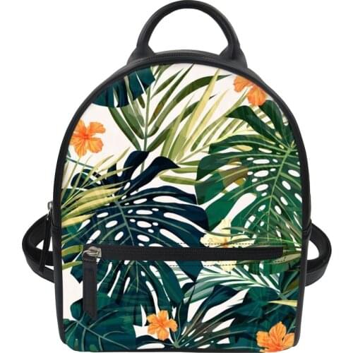 2019 New Style Floral Print Womens Fashion Backpacks School Travel Casual Daypack for Teenage Girls Small Backpack PU Leather