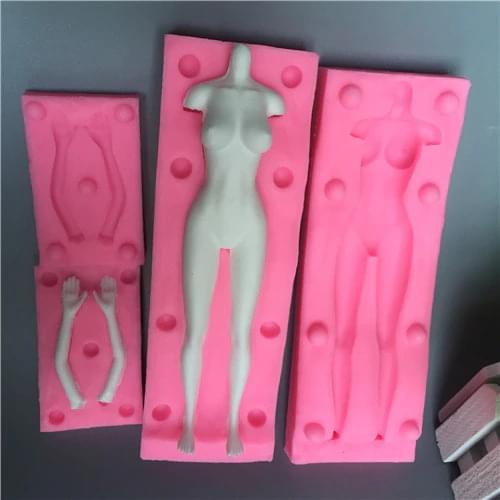 Doll human body Silicone Mold Goddess Shape Wax Mold Scented Candle Making Pottery clay ultralight clay mold