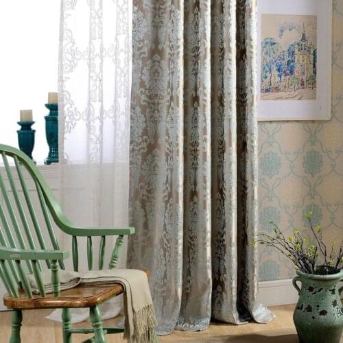 Light Luxury European-style Damascus Curtains High-end for Living Room Bedroom High-precision Jacquard Curtains Tulle Custom
