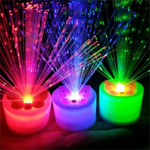LED Fiber Optic Light Night Lamp Holiday Christmas Wedding Home Decoration Nighting Lighting Lamps Multicolor