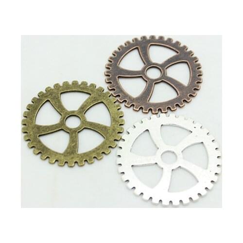 Sweet Bell 10 pcs 40mm Jewerly Gear Vintage Color Style Trendy Zinc Alloy Big Steampunk Gears Charms