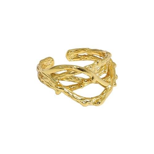 ONLY 1PC Authentic 925 Sterling silver White/ Gold Wave Irregular CRISS Cross hollow-Out Clip Earrings (No pierced) TLE2198