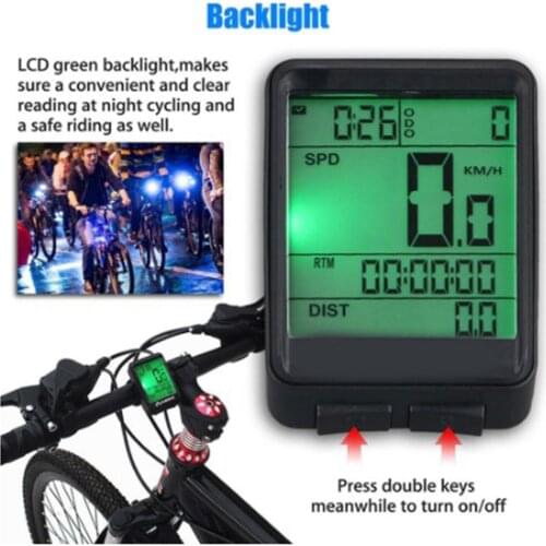 Bicycle and Tricycles Speedometer Wireless Waterproof Cycle Bike Car Code Table with 2.1 inch LCD Display WHShopping