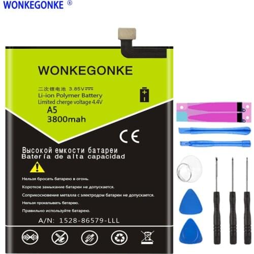 WONKEGONKE 3800mAh Battery For Cubot A5 Batterie Bateria