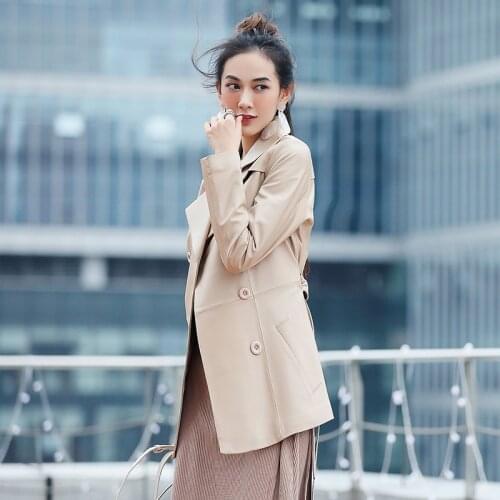 Leather Genuine Jacket Autumn Jacket Women Real Sheepskin Coat Female Long Korean Jackets for Women Clothes 2020 MY3873 s