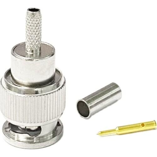 1PC MINI BNC Male Plug RF Connector Crimp for RG316 RG174 Cable Straight Nickelplated 50 Ohm NEW Wholesale