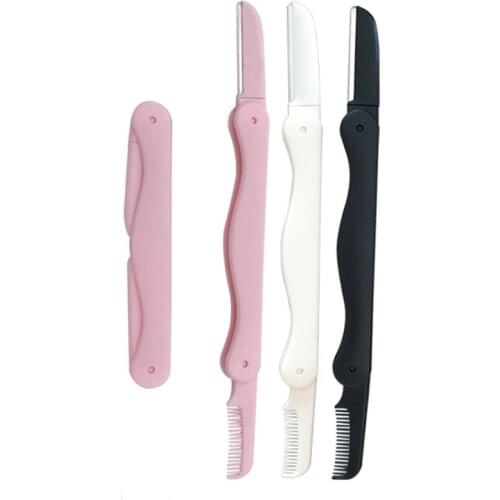 1pcs Women Portable Eyebrow Razor Eyebrow Trimmer Set Facial Hair Remover Sharp Mini Makeup Shaver Shaper