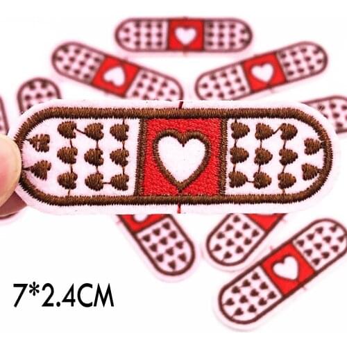 10 pcs Love pills patches badges for clothing iron embroidered patch applique iron on patches sewing accessories for DIY clothes