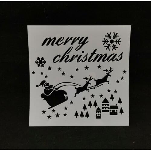 13*13 Christmas pvc Layering Stencils for DIY Scrapbooking/photo album Decorative Embossing DIY Paper Cards Crafts