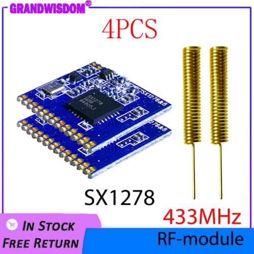 433mhz RF LoRa module SX1278 PM1280 8P Long-Distance communication Receiver and Transmitter SPI LORA IOT+2pcs 433MHz antenna