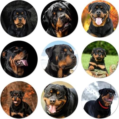 58mm Cool Rottweiler Icons Pins Badge Decoration Brooches Metal Badges For Backpack Decoration