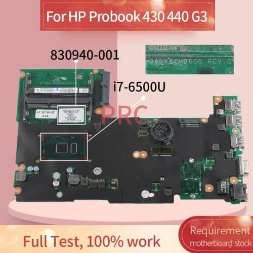 831862-601 831862-501 For HP Probook 430 440 G3 i7-6500U Notebook Mainboard DA0X61MB6G0 SR2EZ DDR3 Laptop Motherboard